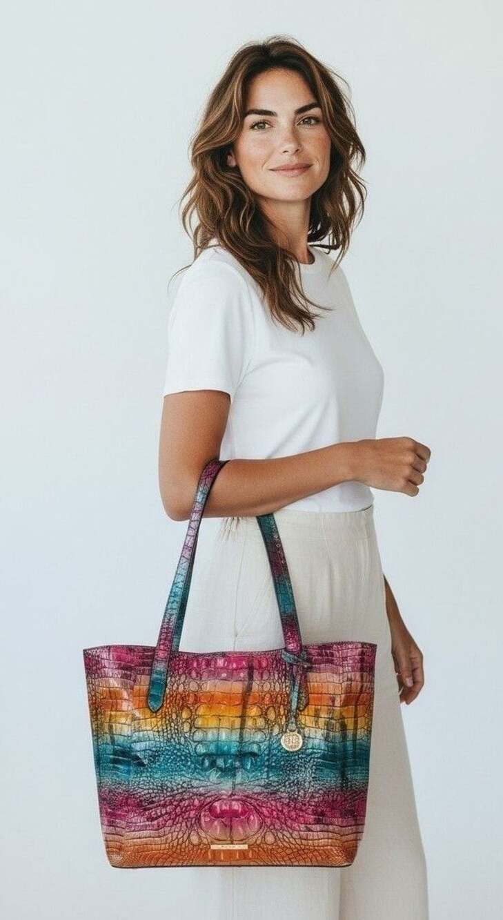 Brahmin Brooke Tote Luau Melbourne Leather Handbag